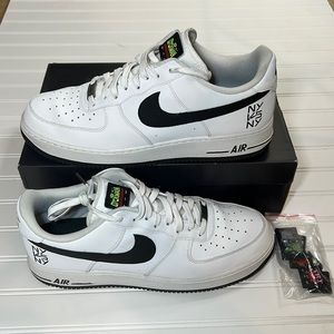 NWB Nike Air Force 1 '07 LV8 Shoes NY vs NY White Black CW7297-100 Mens Size 14